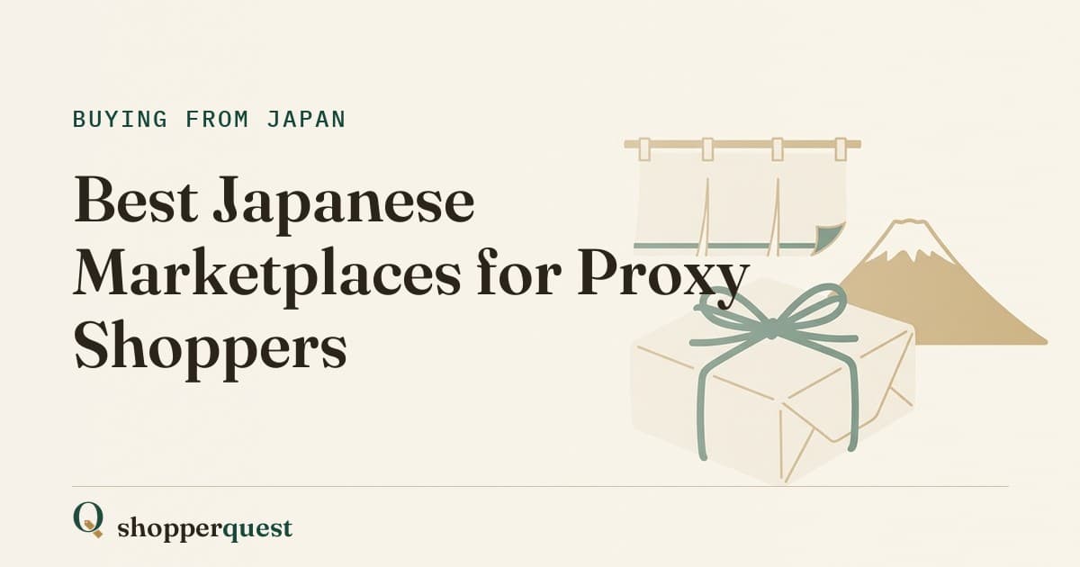 Branded article card showing the title Best Japanese Marketplaces for Proxy Shoppers.
